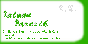 kalman marcsik business card